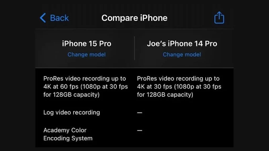 iPhone 15 Pro sa 128 GB ograničen je na 1080p za ProRes snimanje ako nije povezan na spoljnu memoriju