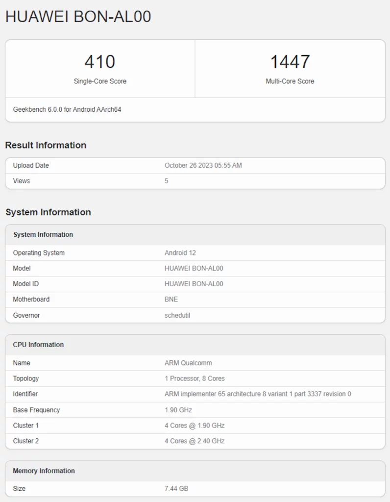 Lansiranje Huawei Nova 11 SE očekujemo sutra, Geekbench karakteristike već onlajn