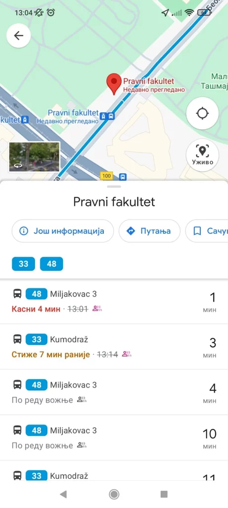 Beograđani, odsad u realnom vremenu možete da pratite javni prevoz kroz Google Maps