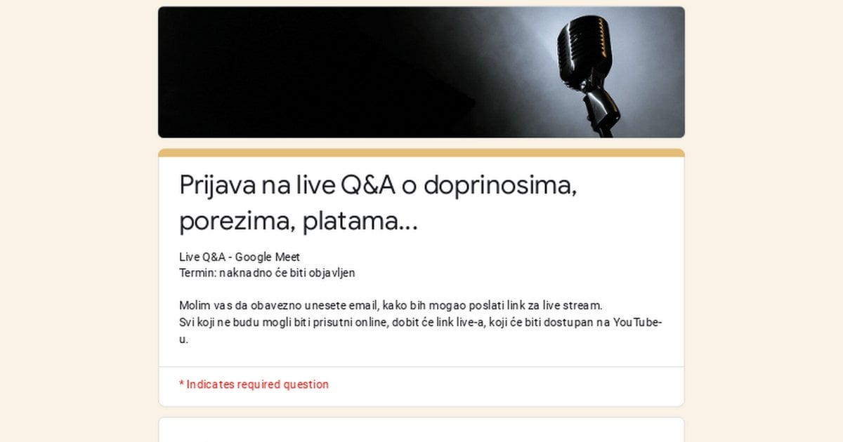 Poziv za prijavu na live Q&A session o doprinosima, porezima, platama…