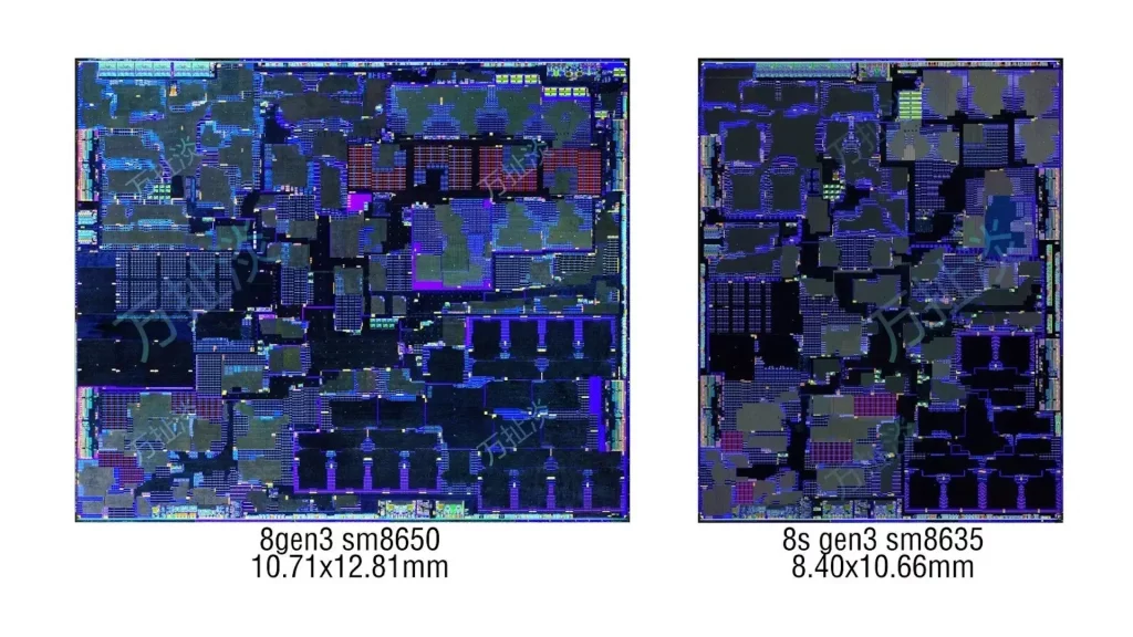 Snapdragon 8s Gen 3 je fizički 35 posto manji od standardnog 8 Gen 3 modela