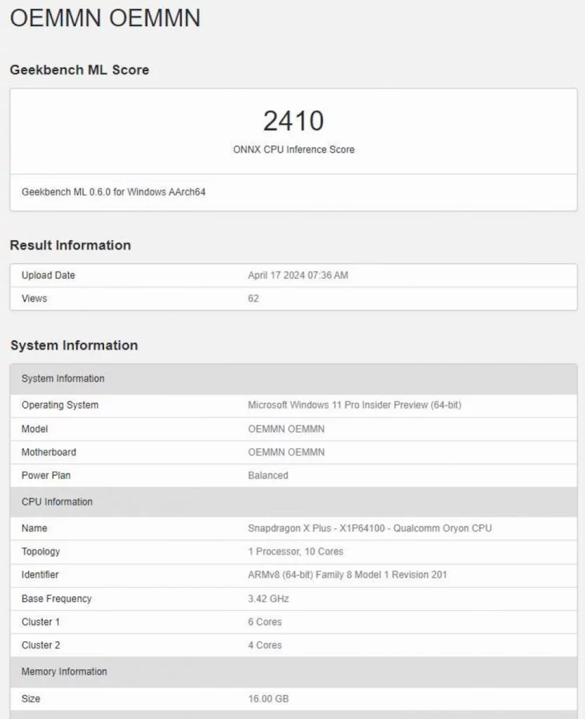 Desetojezgarni Snapdragon X Plus procesor se pojavio u Geekbench listingu