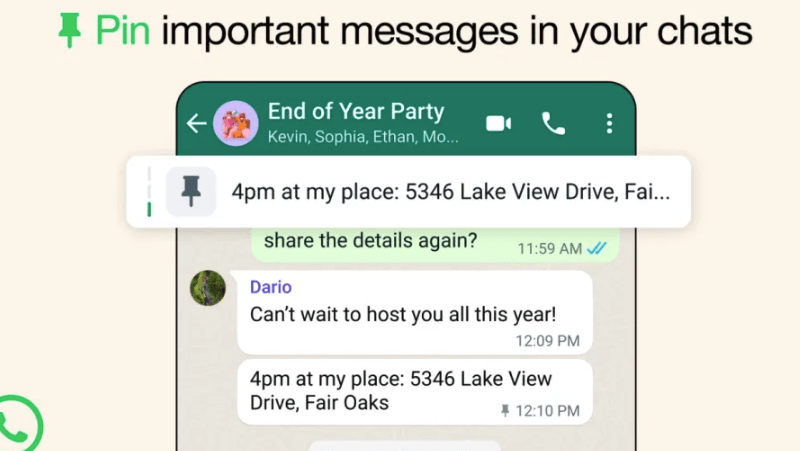 Od sada moguće pinovanje do 3 važne poruke u WhatsApp četovima