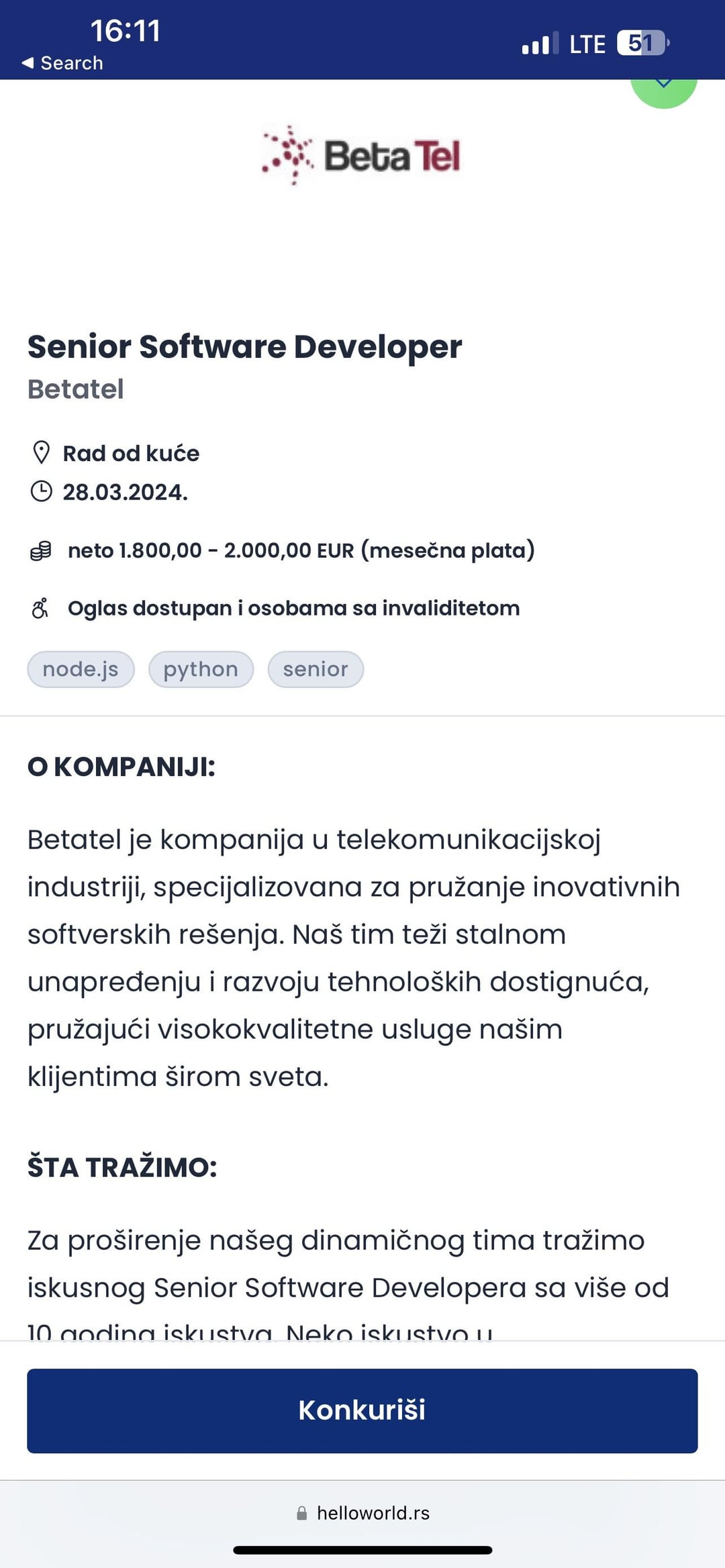 10 godina iskustva za 2k evra