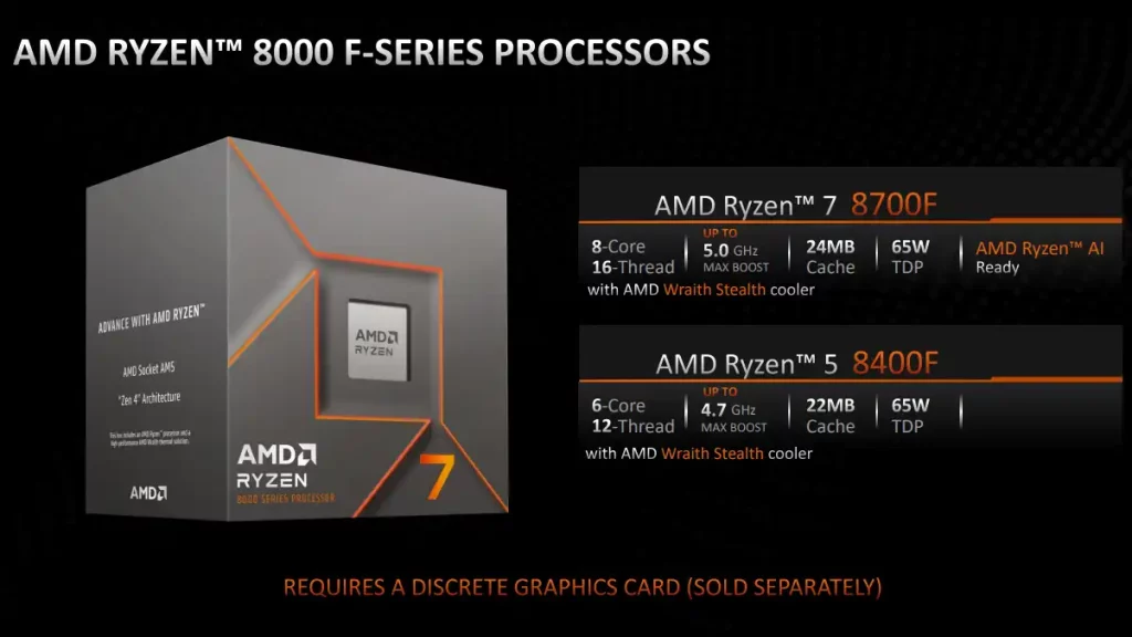 AMD Ryzen 8000F su AM5 Zen 4 procesori sa integrisanim AI koprocesorom