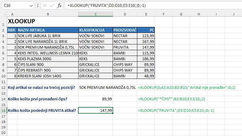 Ultimativna pretraga: Excel funkcija XLOOKUP