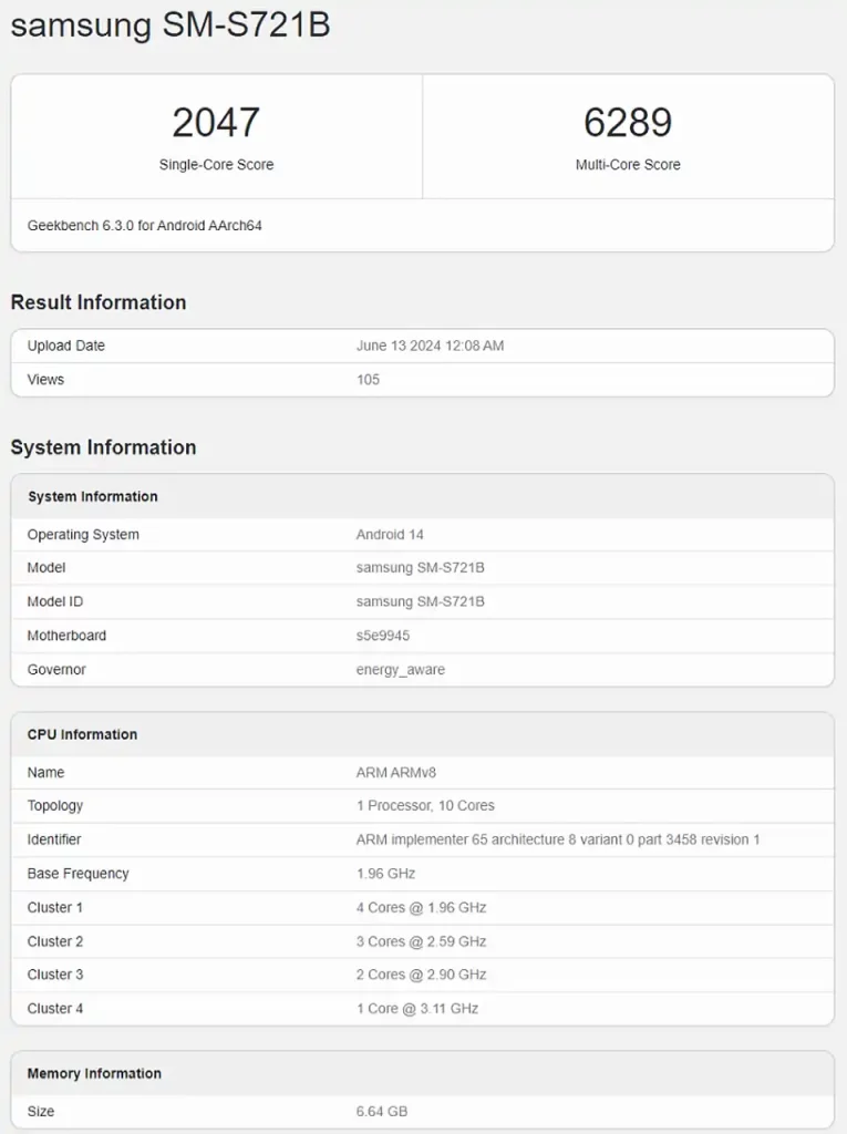 Samsung Galaxy S24 FE sa Exynos 2400 procesorom odradio Geekbench testove