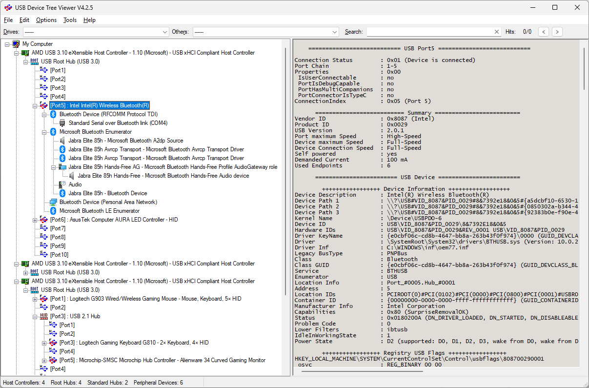 Uslužni programi: Informacije o USB uređajima