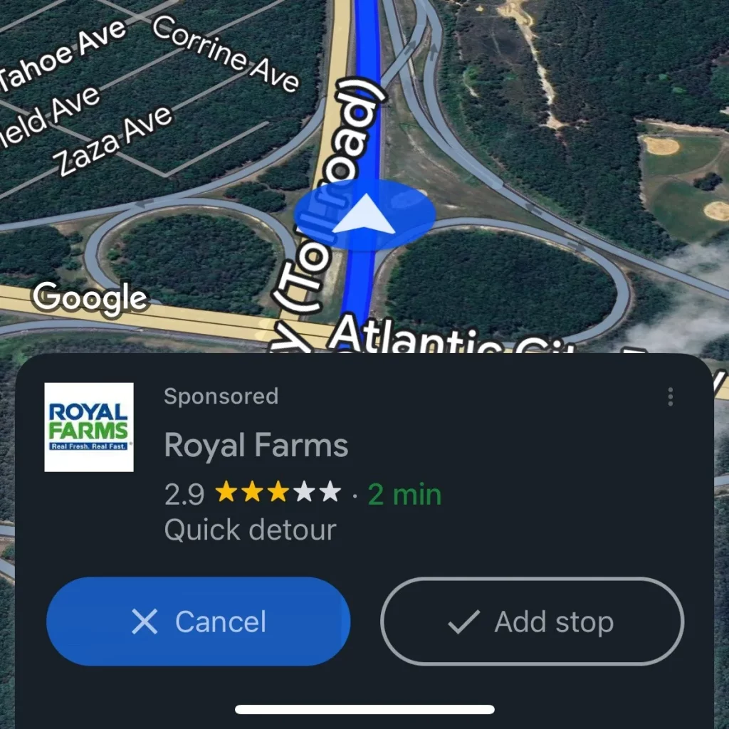 Google Maps neće koristiti iskačuće reklame tokom navigacije