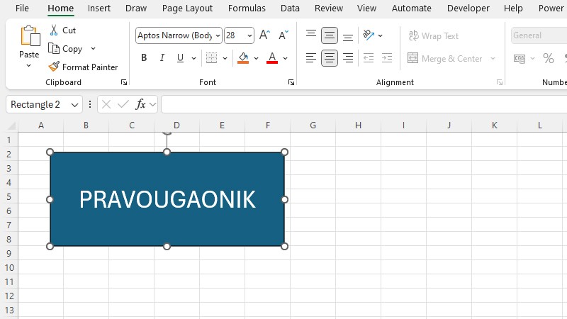 Excel: dodavanje grafičkih objekata u radni list