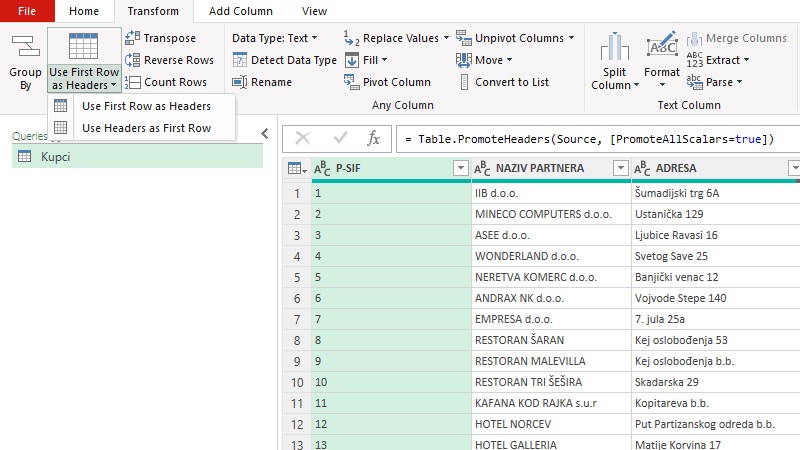 Power Query: uvod u transformaciju podataka