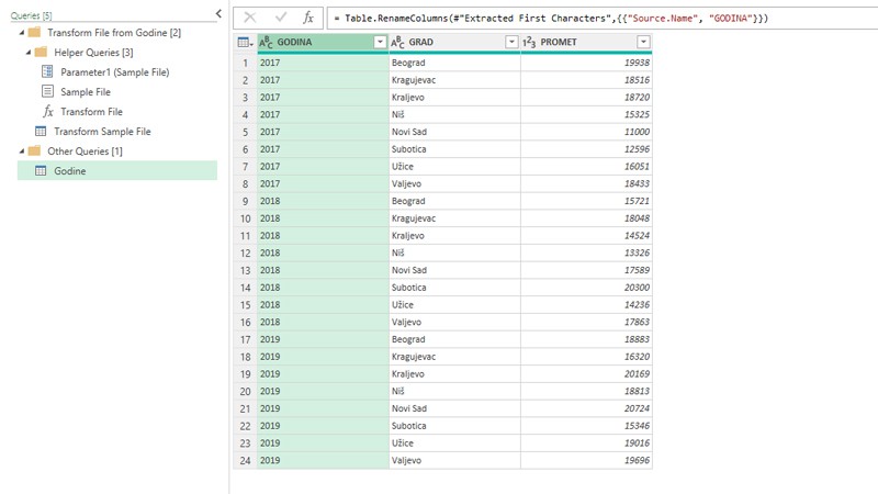 Power Query: kombinovanje tabela iz foldera